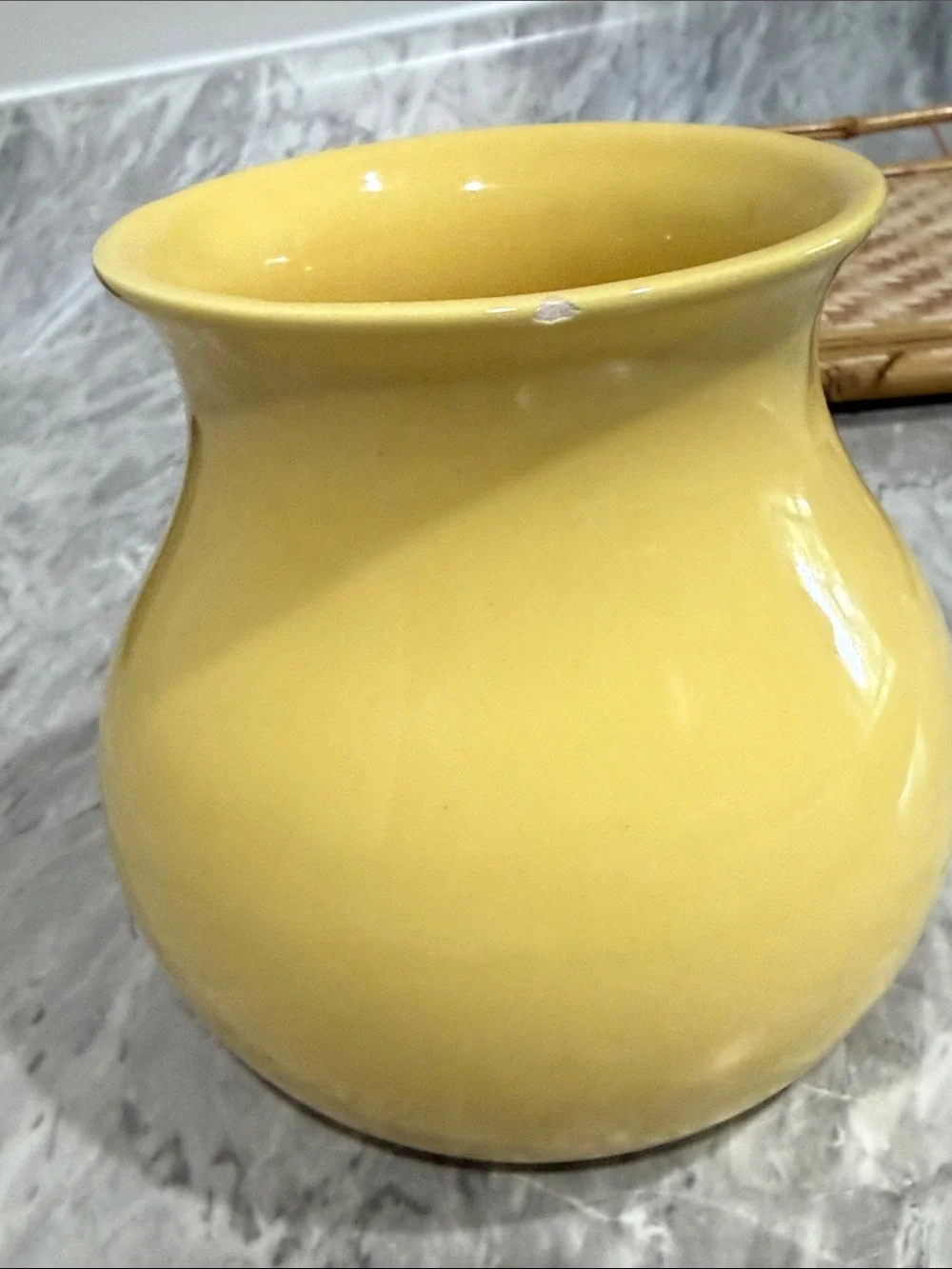 World Market Portugal Ceramic Vase Planter Pot Butter Yellow Cottage Decor